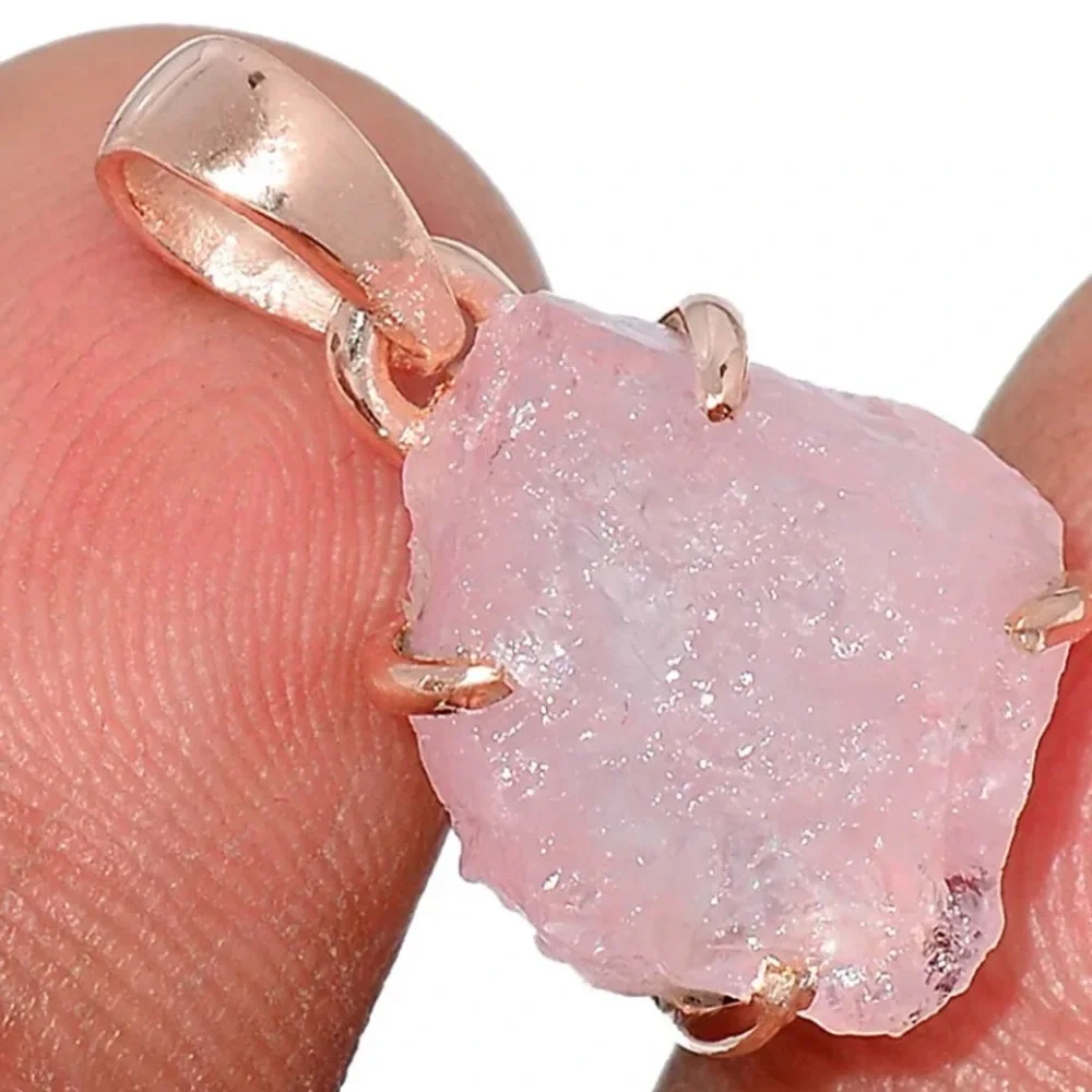 Genuine Morganite 18k rose gold pendant - Picture 3 of 3